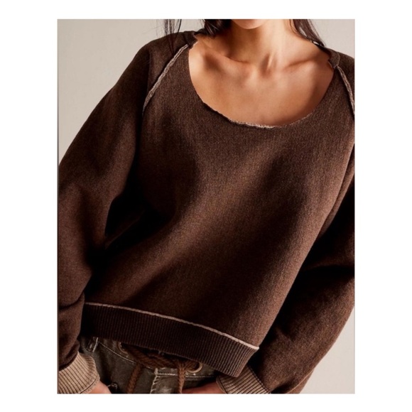 Free People we the free midnight pullover brown small NEW - Picture 2 of 11